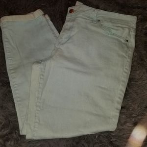 Jessica Simpson Rolled Crop Skinny Jean - Light Mint Colored